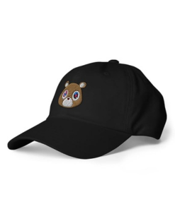 Unisex Black Embroidered Streetwear Cap